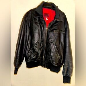 Versace jeans couture vintage men’s black distressed leather jacket L